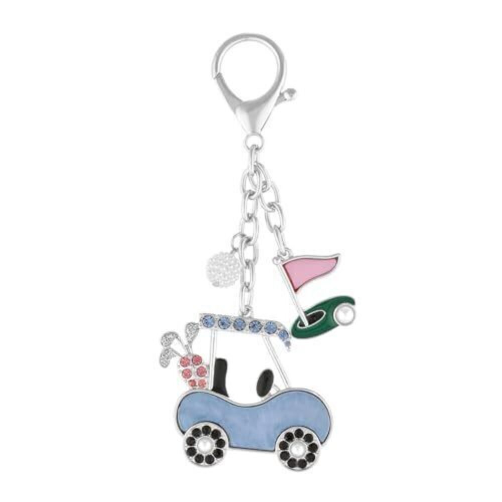 3506 Golf Cute Sport Keychains | Bag Charms for Handbags | Silver Plated
